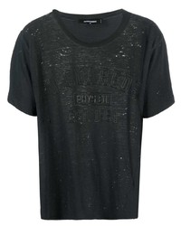 schwarzes T-Shirt mit einem Rundhalsausschnitt von DSQUARED2