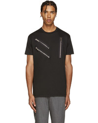 schwarzes T-Shirt mit einem Rundhalsausschnitt von DSQUARED2