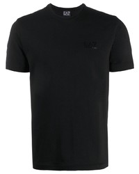 schwarzes T-Shirt mit einem Rundhalsausschnitt von Ea7 Emporio Armani