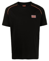 schwarzes T-Shirt mit einem Rundhalsausschnitt von Ea7 Emporio Armani