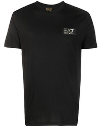 schwarzes T-Shirt mit einem Rundhalsausschnitt von Ea7 Emporio Armani