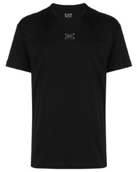 schwarzes T-Shirt mit einem Rundhalsausschnitt von Ea7 Emporio Armani