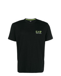 schwarzes T-Shirt mit einem Rundhalsausschnitt von Ea7 Emporio Armani