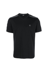 schwarzes T-Shirt mit einem Rundhalsausschnitt von Ea7 Emporio Armani