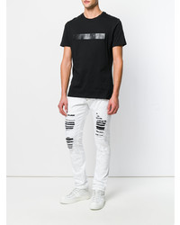 schwarzes T-Shirt mit einem Rundhalsausschnitt von Philipp Plein