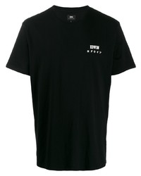 schwarzes T-Shirt mit einem Rundhalsausschnitt von Edwin