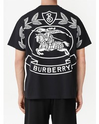 schwarzes T-Shirt mit einem Rundhalsausschnitt von Burberry