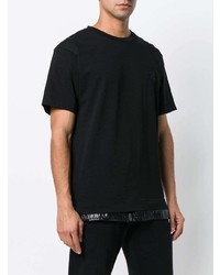 schwarzes T-Shirt mit einem Rundhalsausschnitt von MONCLER GRENOBLE