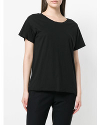 schwarzes T-Shirt mit einem Rundhalsausschnitt von Ann Demeulemeester