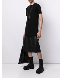 schwarzes T-Shirt mit einem Rundhalsausschnitt von Rick Owens