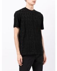 schwarzes T-Shirt mit einem Rundhalsausschnitt von Emporio Armani