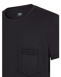 schwarzes T-Shirt mit einem Rundhalsausschnitt von Fendi