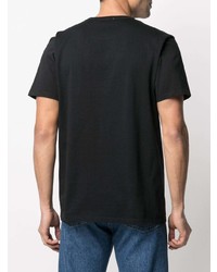 schwarzes T-Shirt mit einem Rundhalsausschnitt von MAISON KITSUNÉ