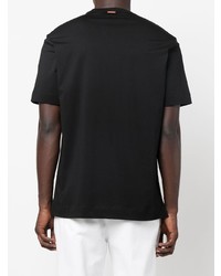 schwarzes T-Shirt mit einem Rundhalsausschnitt von Zegna