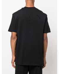 schwarzes T-Shirt mit einem Rundhalsausschnitt von Philipp Plein