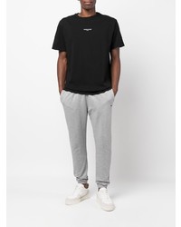 schwarzes T-Shirt mit einem Rundhalsausschnitt von MAISON KITSUNÉ