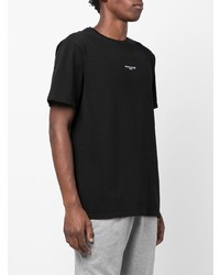 schwarzes T-Shirt mit einem Rundhalsausschnitt von MAISON KITSUNÉ