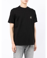 schwarzes T-Shirt mit einem Rundhalsausschnitt von Armani Exchange