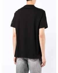 schwarzes T-Shirt mit einem Rundhalsausschnitt von Armani Exchange