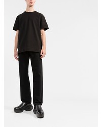 schwarzes T-Shirt mit einem Rundhalsausschnitt von Alexander McQueen