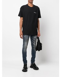 schwarzes T-Shirt mit einem Rundhalsausschnitt von Flaneur Homme