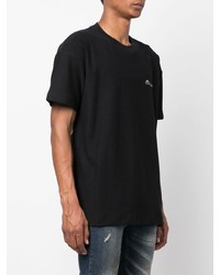 schwarzes T-Shirt mit einem Rundhalsausschnitt von Flaneur Homme