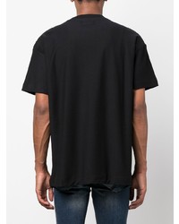 schwarzes T-Shirt mit einem Rundhalsausschnitt von Flaneur Homme