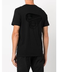 schwarzes T-Shirt mit einem Rundhalsausschnitt von Moose Knuckles