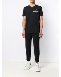 schwarzes T-Shirt mit einem Rundhalsausschnitt von Alexander McQueen