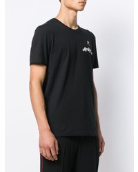 schwarzes T-Shirt mit einem Rundhalsausschnitt von Alexander McQueen