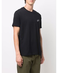 schwarzes T-Shirt mit einem Rundhalsausschnitt von Maison Labiche