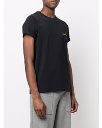 schwarzes T-Shirt mit einem Rundhalsausschnitt von Maison Labiche