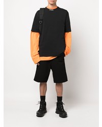 schwarzes T-Shirt mit einem Rundhalsausschnitt von Heron Preston