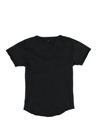 schwarzes T-Shirt mit einem Rundhalsausschnitt von EMILIO ADANI