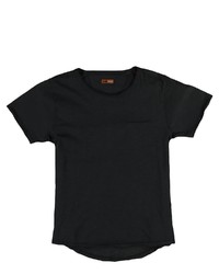 schwarzes T-Shirt mit einem Rundhalsausschnitt von EMILIO ADANI