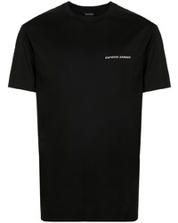 schwarzes T-Shirt mit einem Rundhalsausschnitt von Emporio Armani