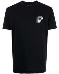 schwarzes T-Shirt mit einem Rundhalsausschnitt von Emporio Armani