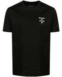 schwarzes T-Shirt mit einem Rundhalsausschnitt von Emporio Armani