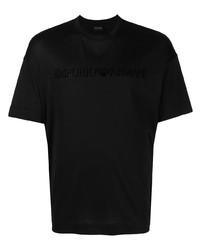 schwarzes T-Shirt mit einem Rundhalsausschnitt von Emporio Armani