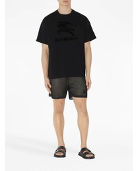 schwarzes T-Shirt mit einem Rundhalsausschnitt von Burberry