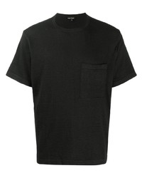 schwarzes T-Shirt mit einem Rundhalsausschnitt von Evan Kinori