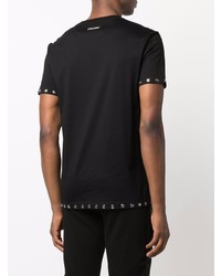 schwarzes T-Shirt mit einem Rundhalsausschnitt von Les Hommes