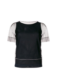 schwarzes T-Shirt mit einem Rundhalsausschnitt von Fabiana Filippi