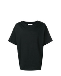 schwarzes T-Shirt mit einem Rundhalsausschnitt von Facetasm