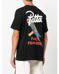 schwarzes T-Shirt mit einem Rundhalsausschnitt von PATTA