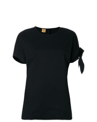 schwarzes T-Shirt mit einem Rundhalsausschnitt von Fay