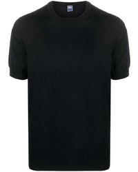 schwarzes T-Shirt mit einem Rundhalsausschnitt von Fedeli