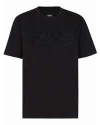 schwarzes T-Shirt mit einem Rundhalsausschnitt von Fendi