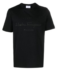 schwarzes T-Shirt mit einem Rundhalsausschnitt von Ferragamo