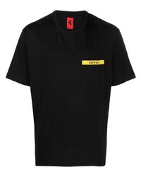 schwarzes T-Shirt mit einem Rundhalsausschnitt von Ferrari